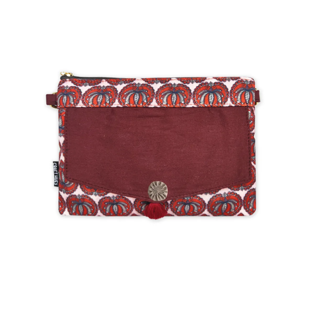 Front Flap Sling Bag- Madhubani Lotus