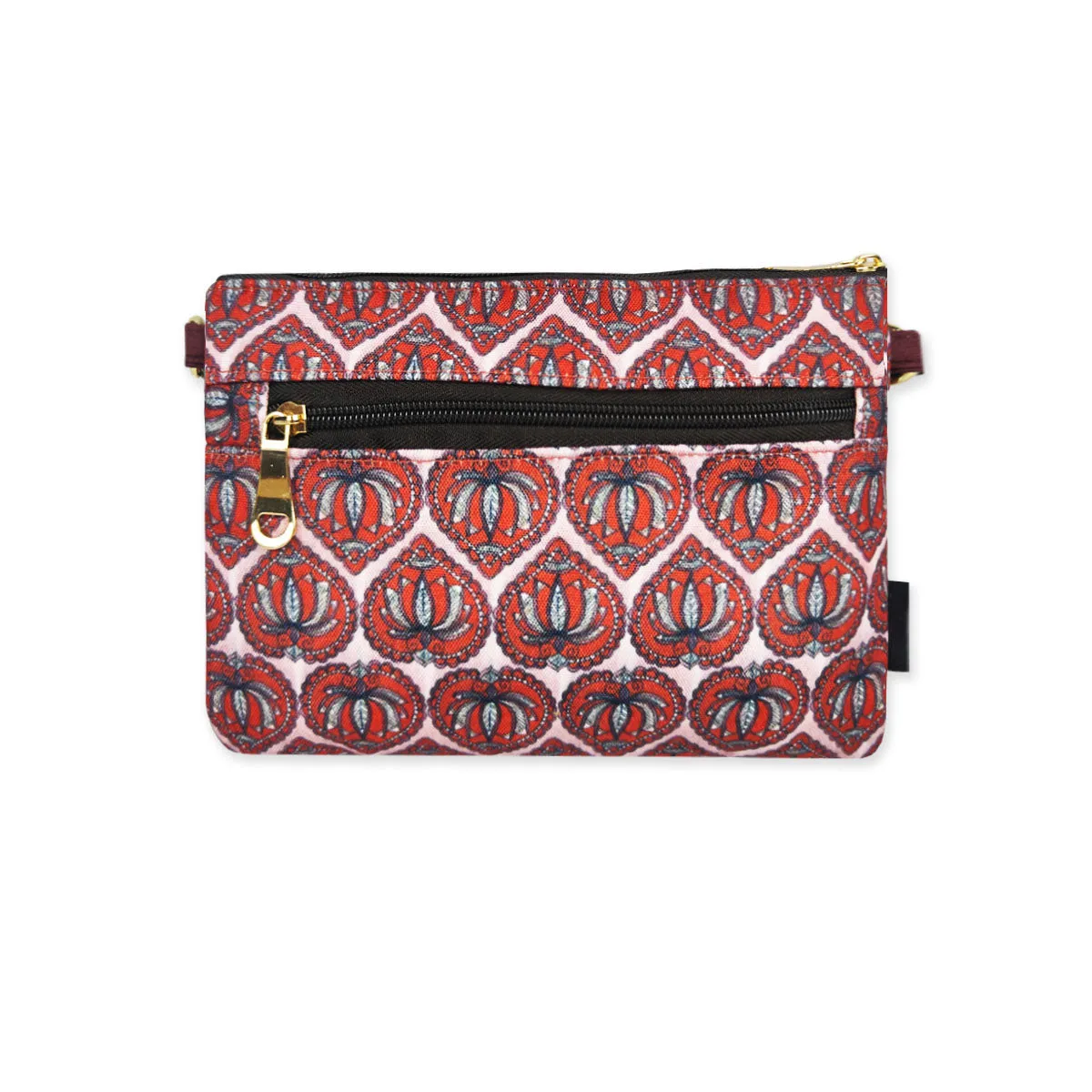 Front Flap Sling Bag- Madhubani Lotus