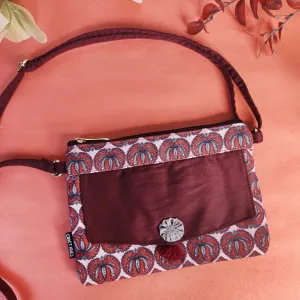 Front Flap Sling Bag- Madhubani Lotus