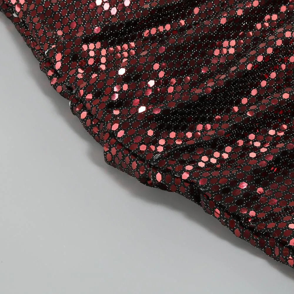 Glamorous One-Shoulder Sequin Mini Dress