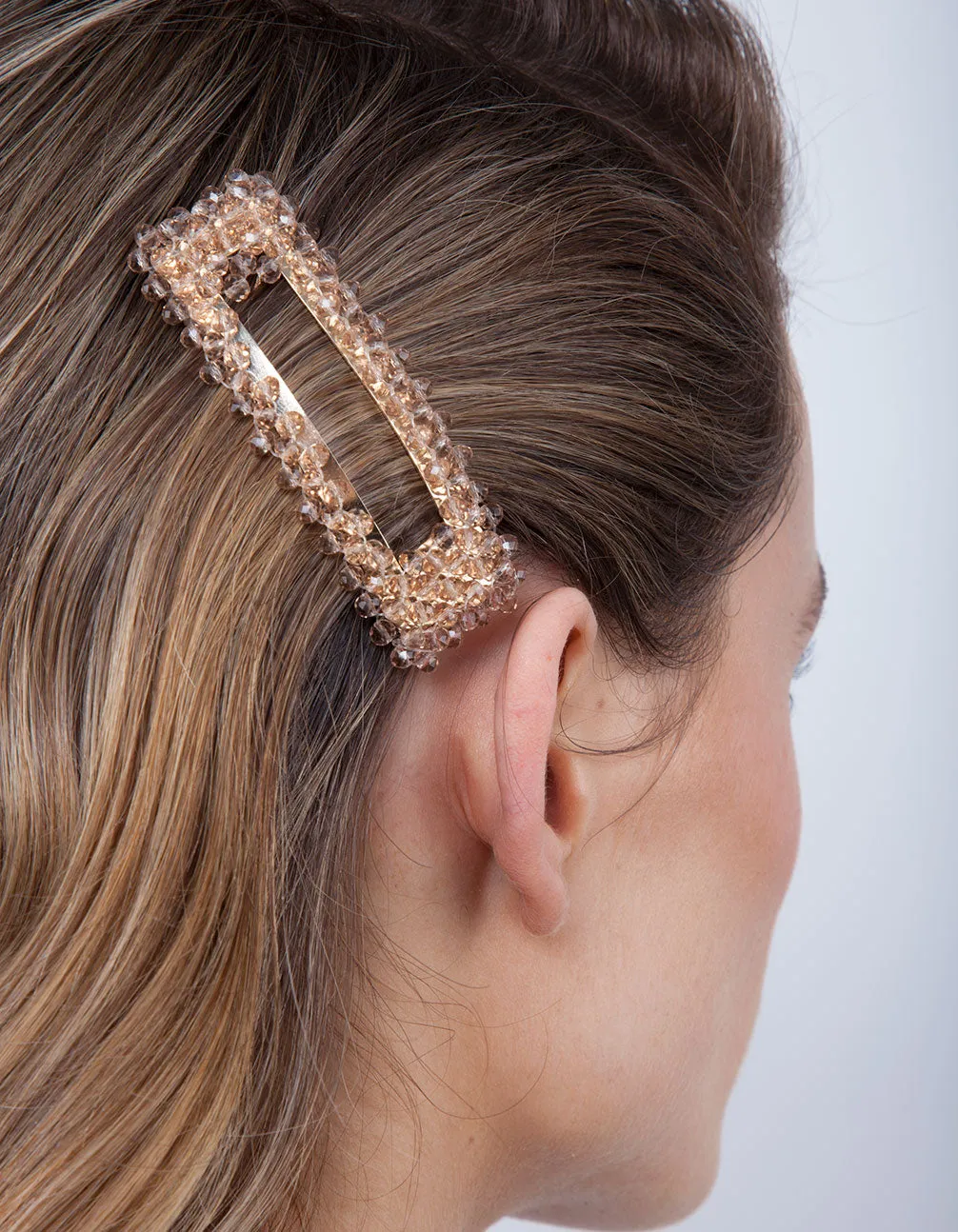 Gold Glass Bead Hair Clip