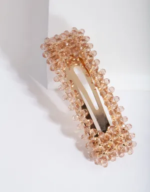 Gold Glass Bead Hair Clip