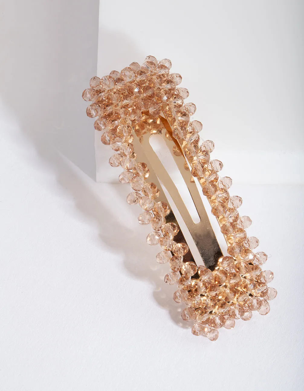 Gold Glass Bead Hair Clip
