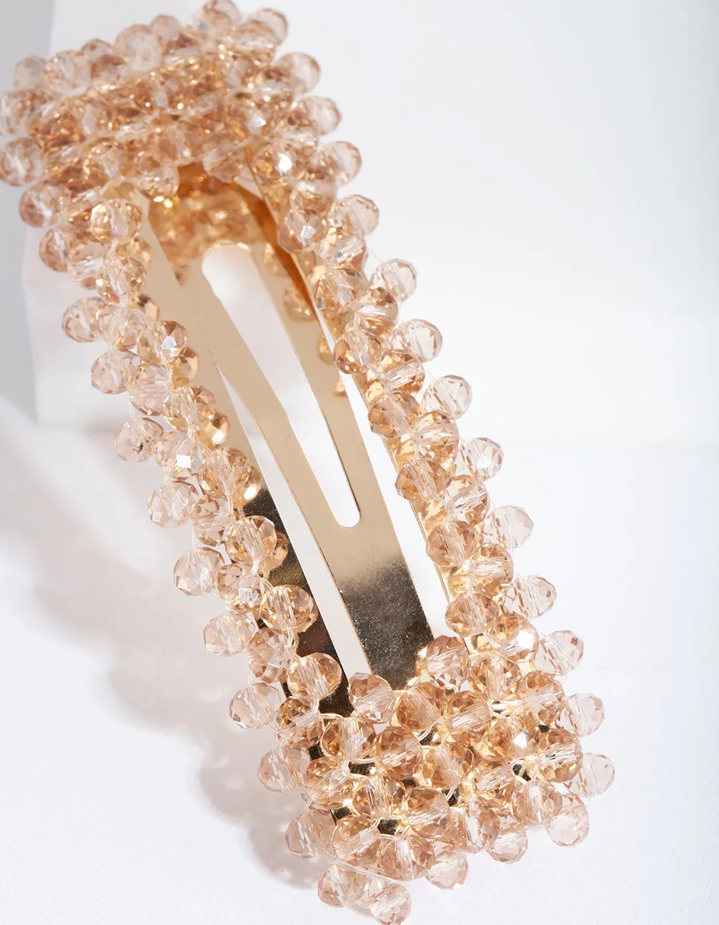 Gold Glass Bead Hair Clip