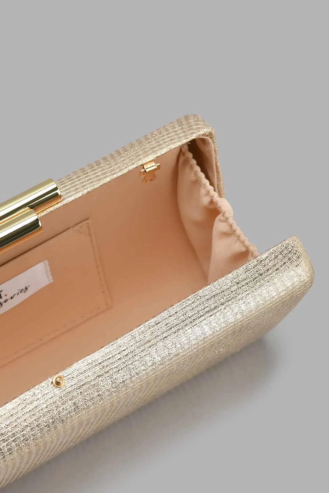Gold Glittered Evening Clutch