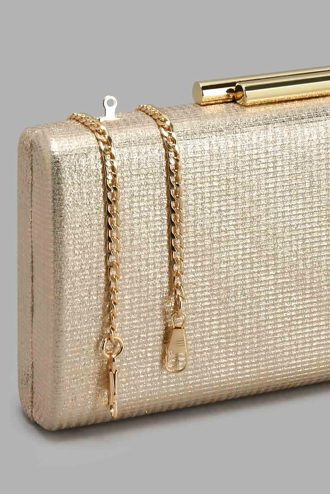 Gold Glittered Evening Clutch
