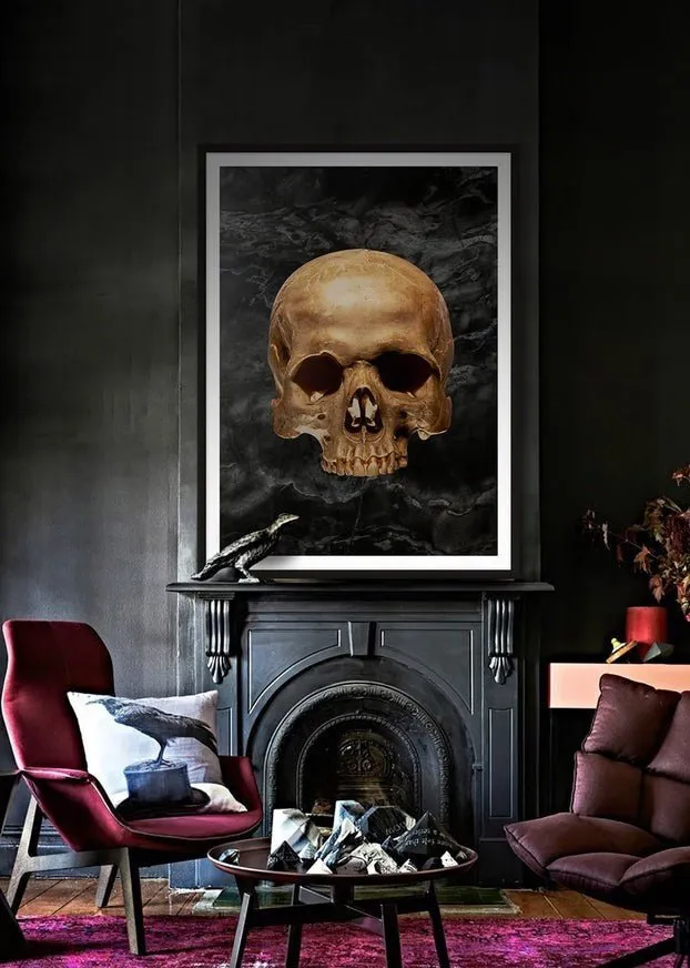 Gold Skull Marble Print