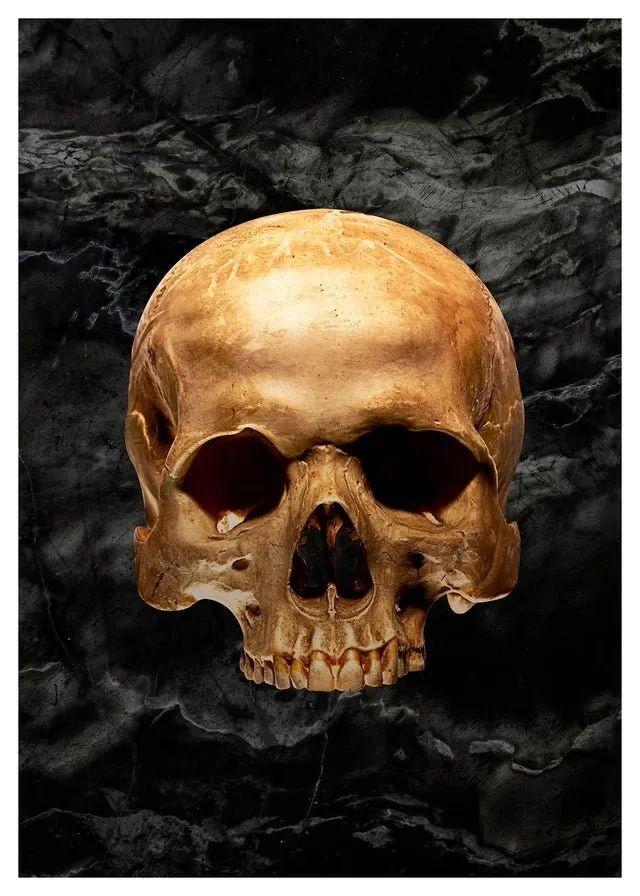 Gold Skull Marble Print