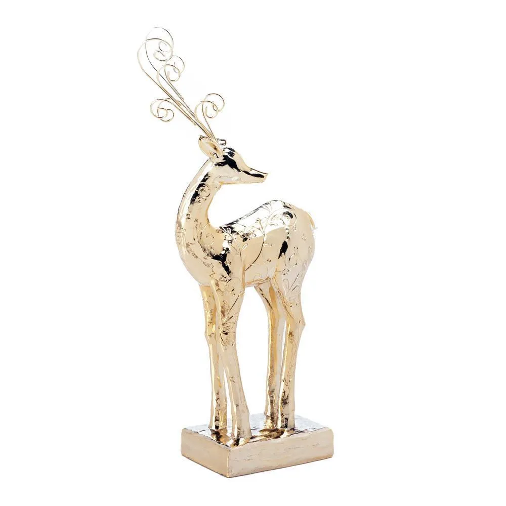 Golden Dancer Reindeer Statue