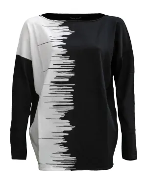 Graphic Striking Contrast Sweater
