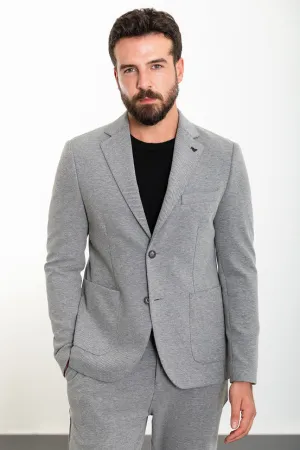 Gray Slim Fit Notch Lapel 2 Piece Suit for Men | GentWith