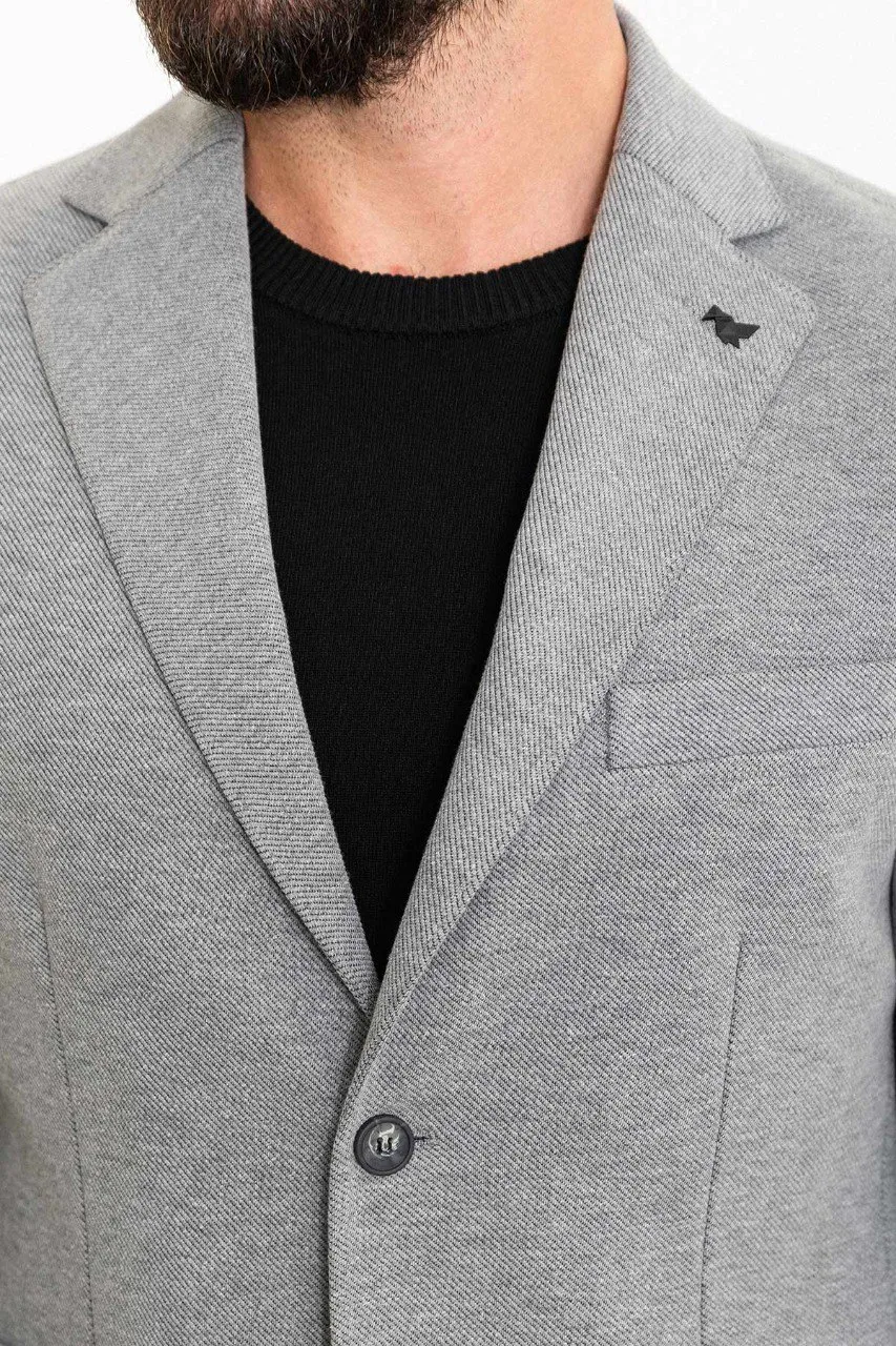 Gray Slim Fit Notch Lapel 2 Piece Suit for Men | GentWith