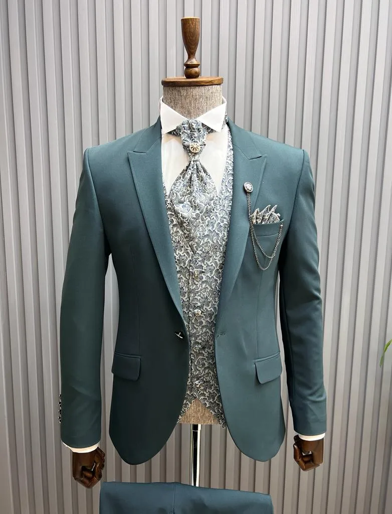 Green Slim Fit Groom Wedding Suit for Men | GentWith