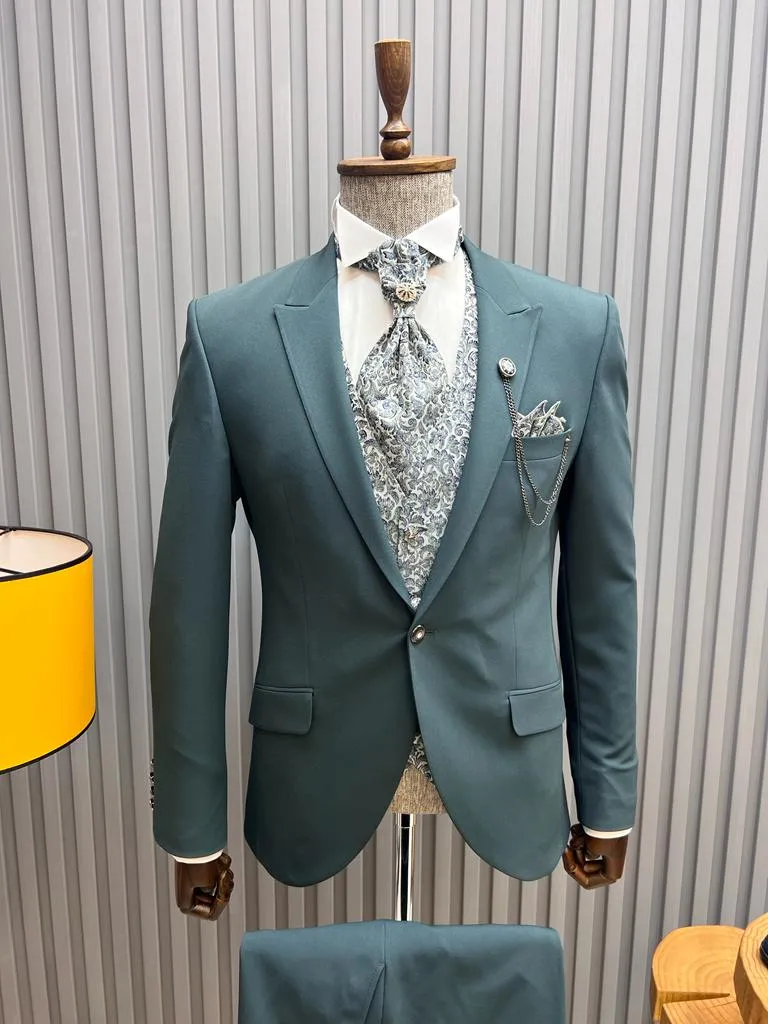 Green Slim Fit Groom Wedding Suit for Men | GentWith