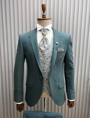 Green Slim Fit Groom Wedding Suit for Men | GentWith