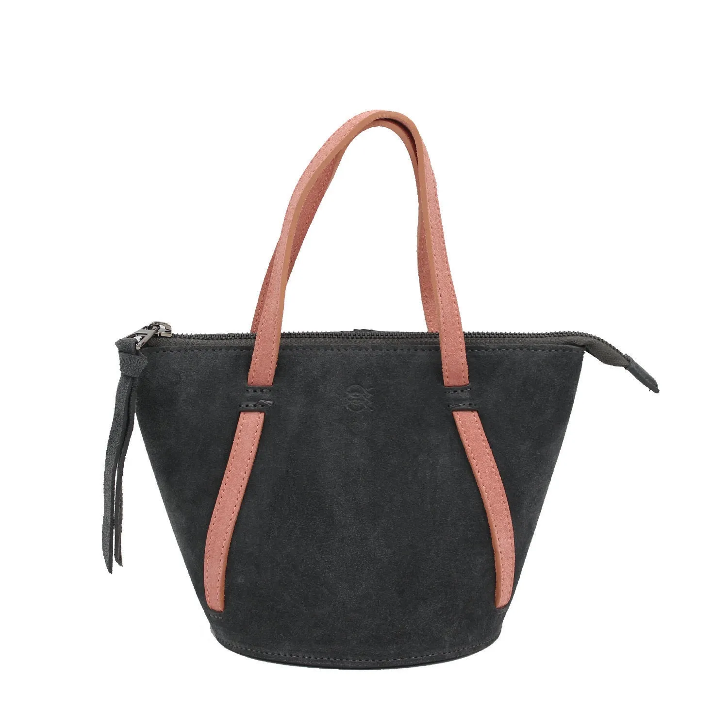 Grey   Rose Suede | Classic Bucket Bag