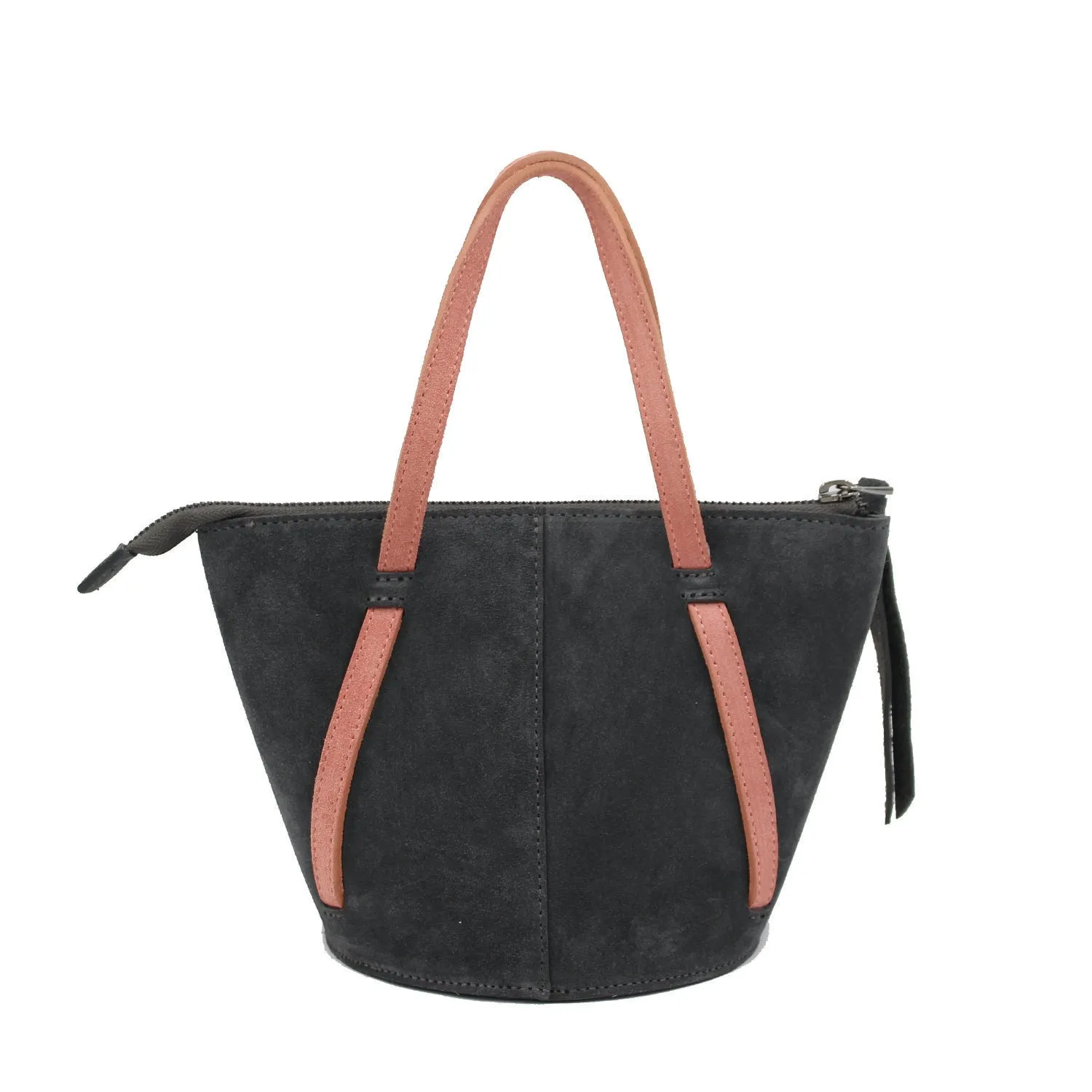 Grey   Rose Suede | Classic Bucket Bag