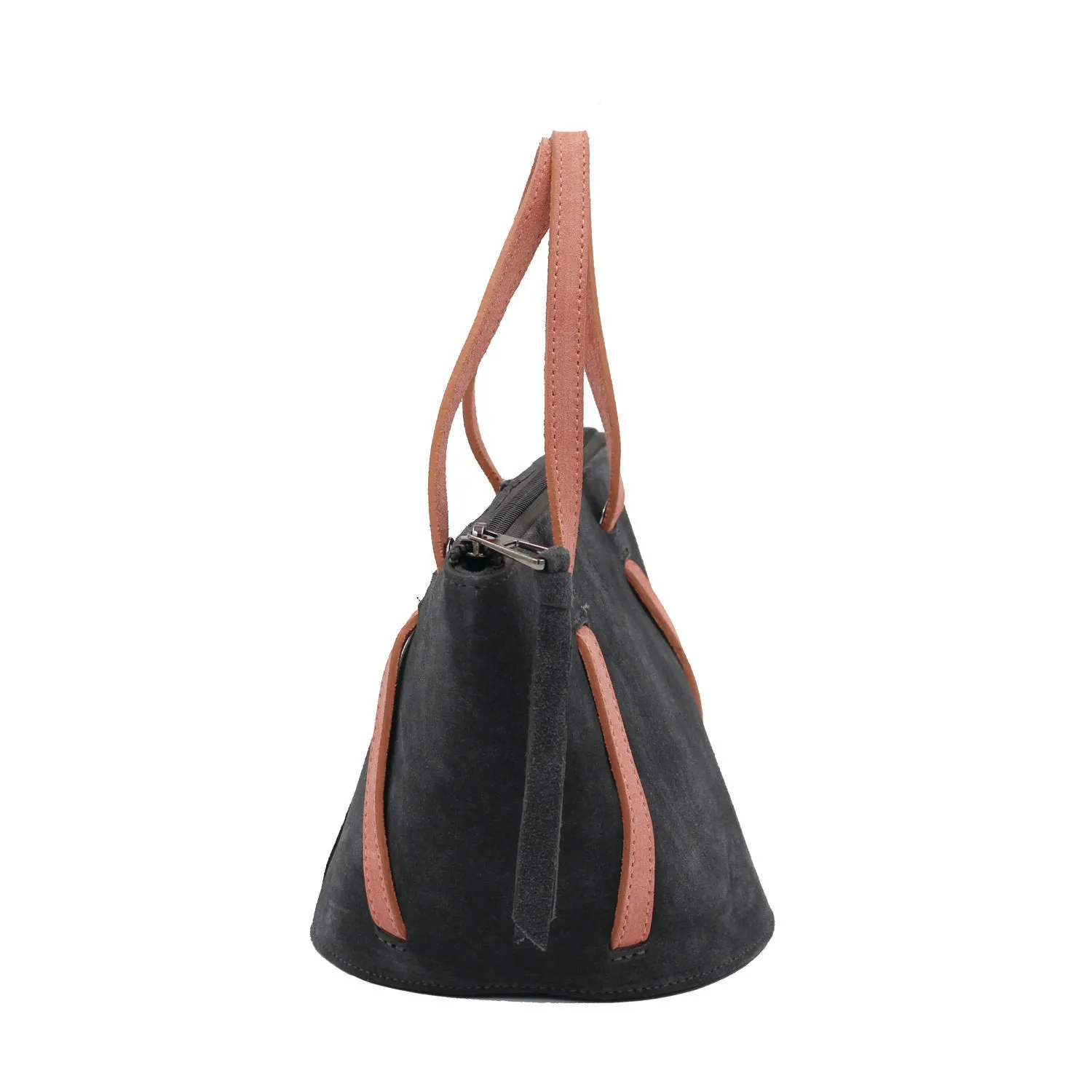 Grey   Rose Suede | Classic Bucket Bag