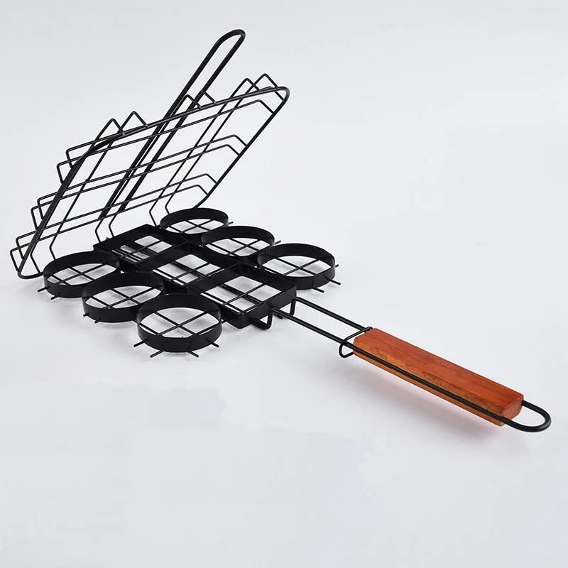 Hamburger Grill Basket Accessories Mini Burger Press Barbecue Tool