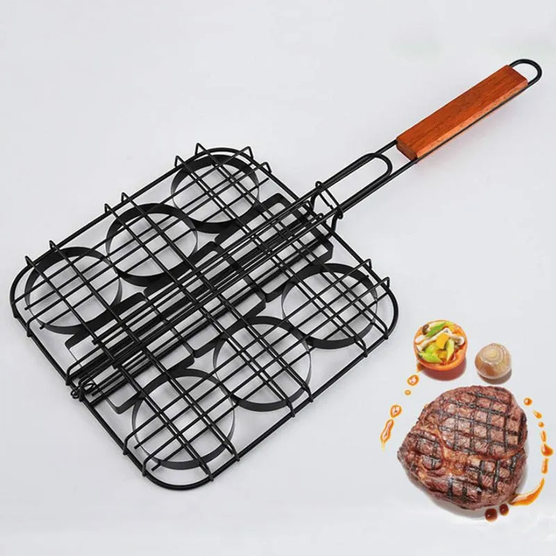 Hamburger Grill Basket Accessories Mini Burger Press Barbecue Tool