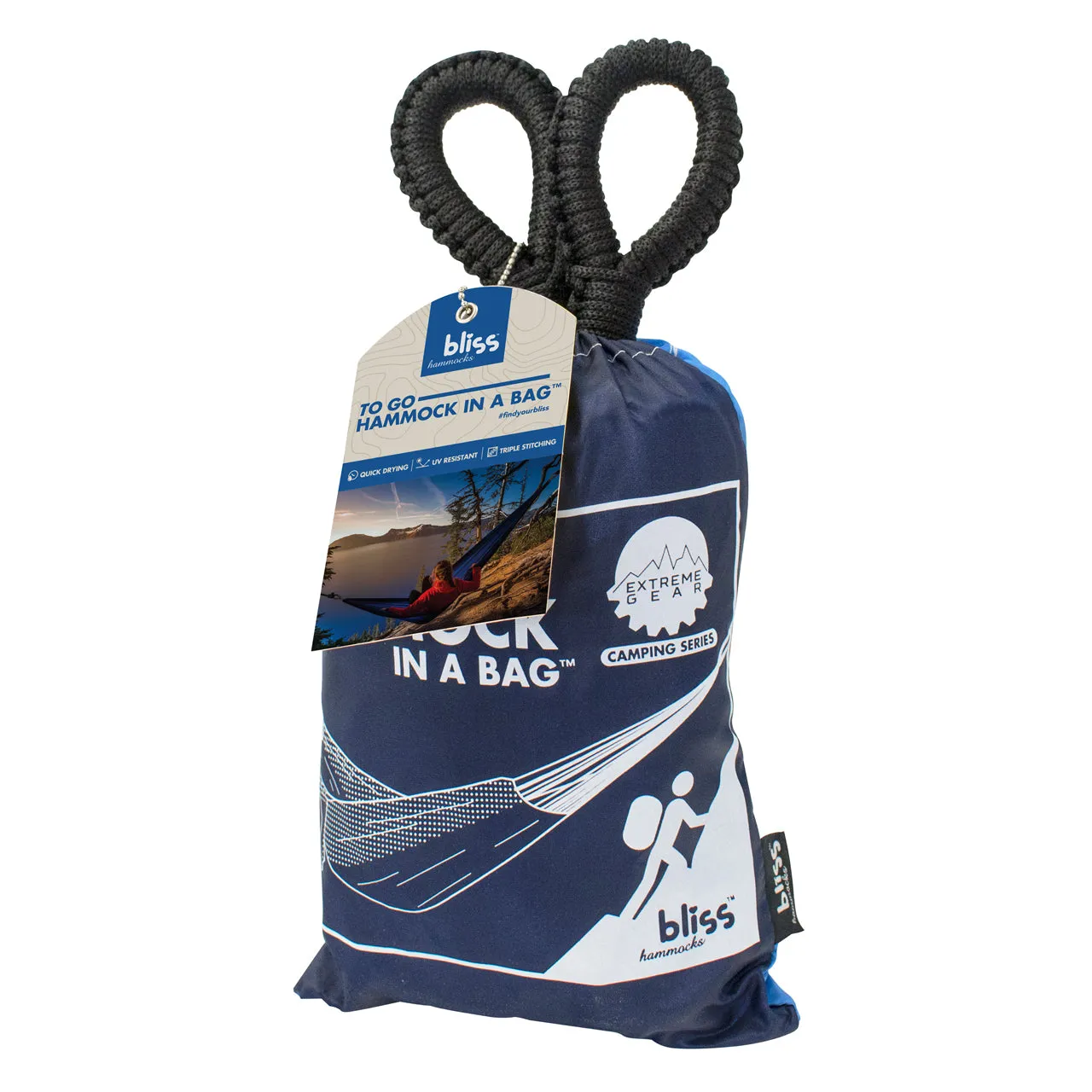 Hammock in a Bag w/ Hanging Ropes | 54-in. Extra Wide | Weather Resistant | 350 Lb. Capacity