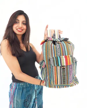 Handmade Backpack Soft Cotton Hemp Hippie Handbag Purse School Bag Travel Bag