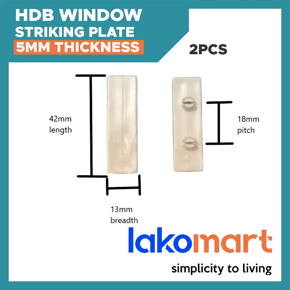 HDB Aluminium Casement Window Plastic Striking Plate Handle Stopper (Thickness: 4/ 5/ 6mm)