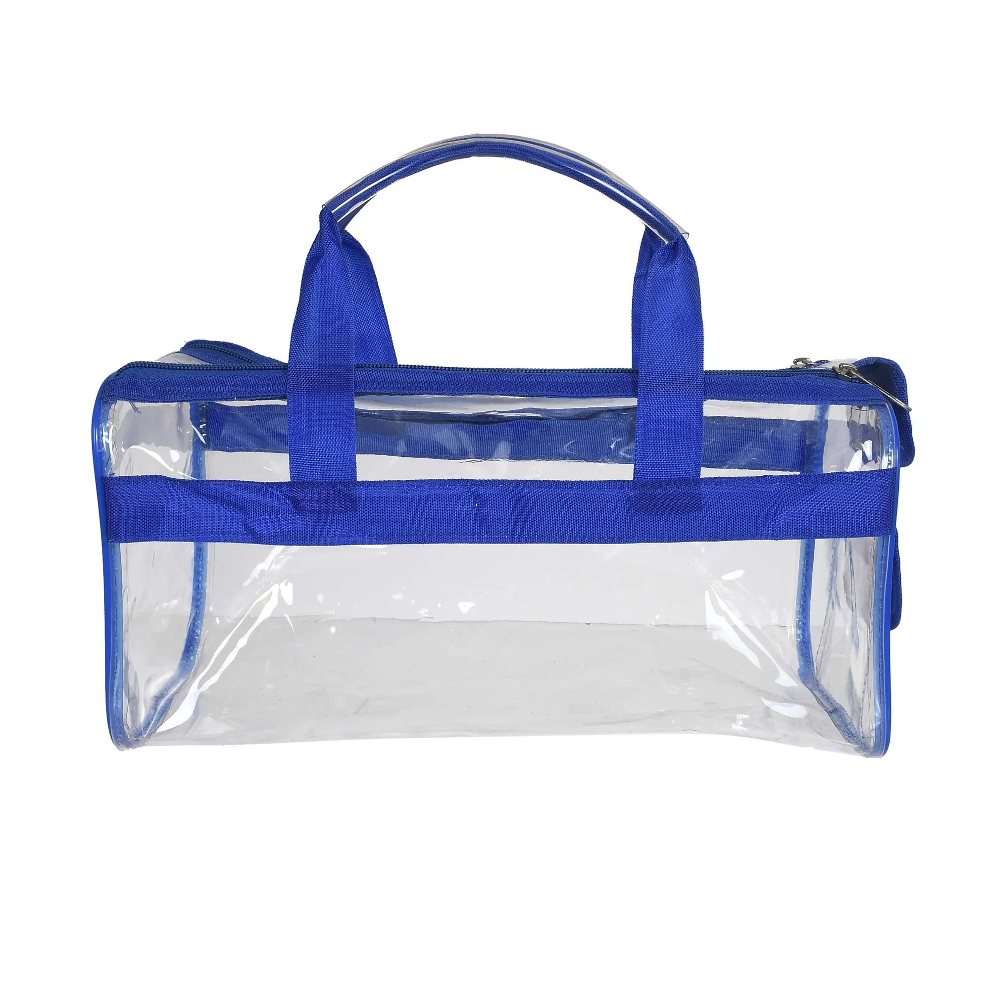 Heart Home Large Size Clear PVC Travel Toiletry Bag Handbag Beach Tote Bag Organizer for Men and Women-Set of 2 (Blue) (F_26_HEARTH017043)