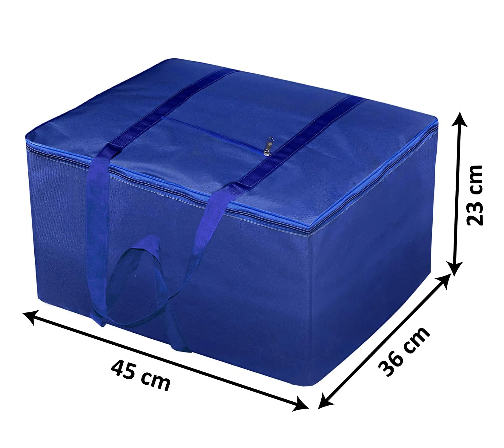 Heart Home Moisture Proof Wardrobe Organizer Storage Bag For Clothes With Zipper Closure and Handle- Pack of 2 (Blue)-HS43HEARTH26639