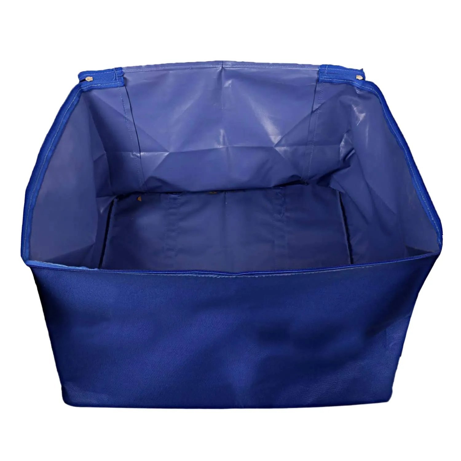 Heart Home Moisture Proof Wardrobe Organizer Storage Bag For Clothes With Zipper Closure and Handle- Pack of 2 (Blue)-HS43HEARTH26639