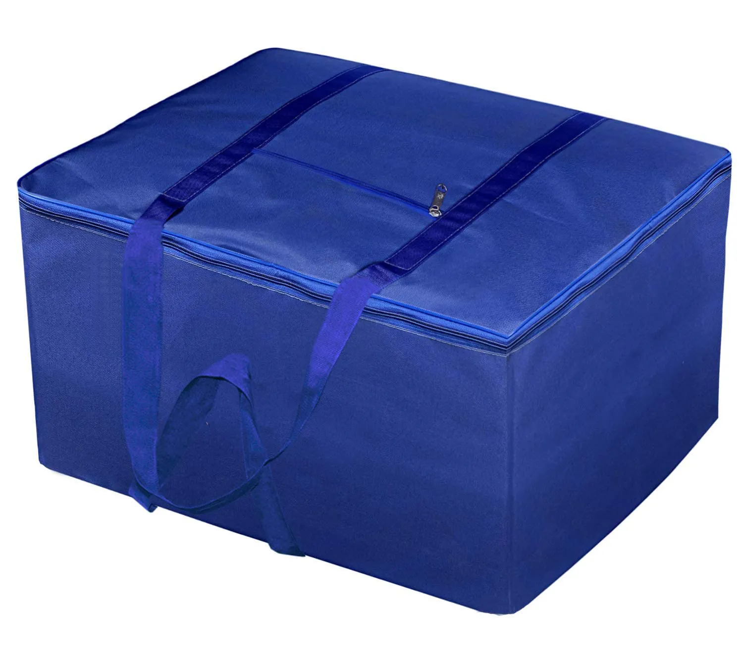 Heart Home Moisture Proof Wardrobe Organizer Storage Bag For Clothes With Zipper Closure and Handle- Pack of 2 (Blue)-HS43HEARTH26639