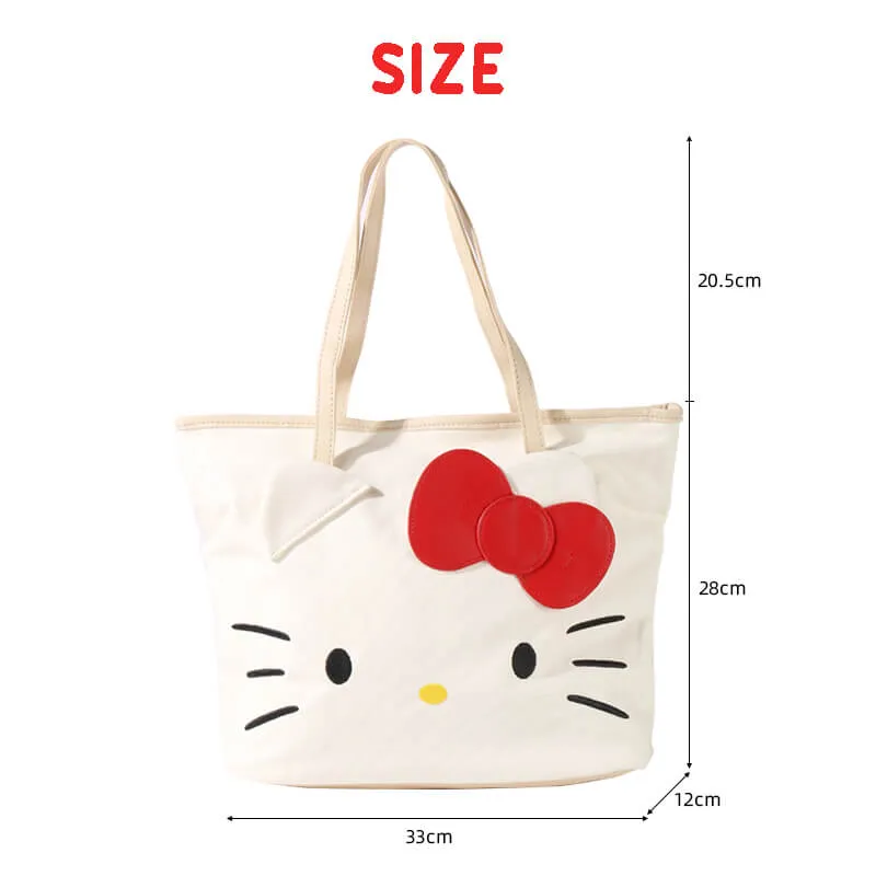Hello Kitty White Canvas Tote Bag