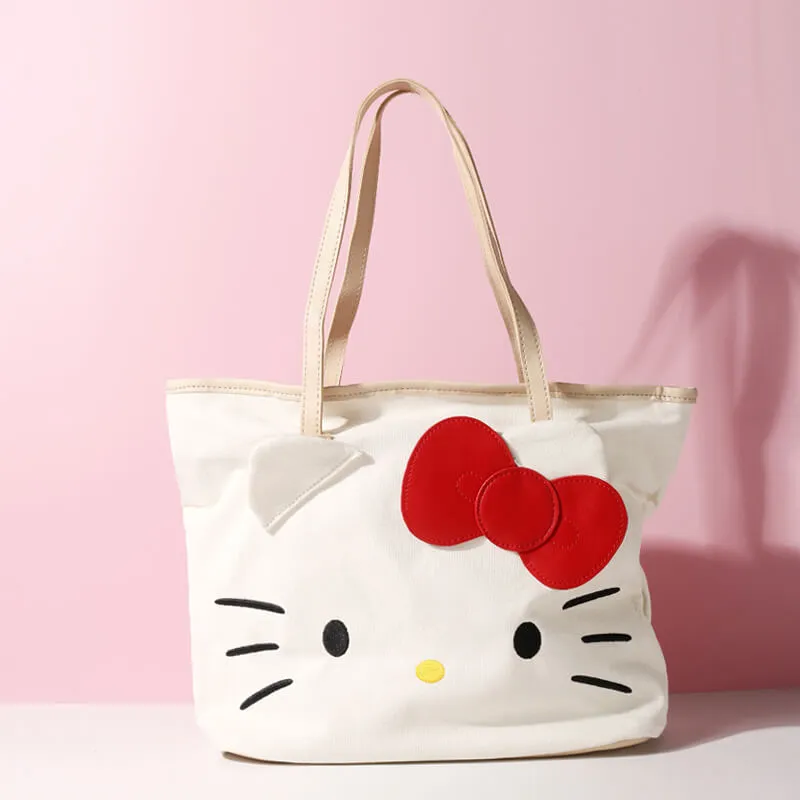 Hello Kitty White Canvas Tote Bag