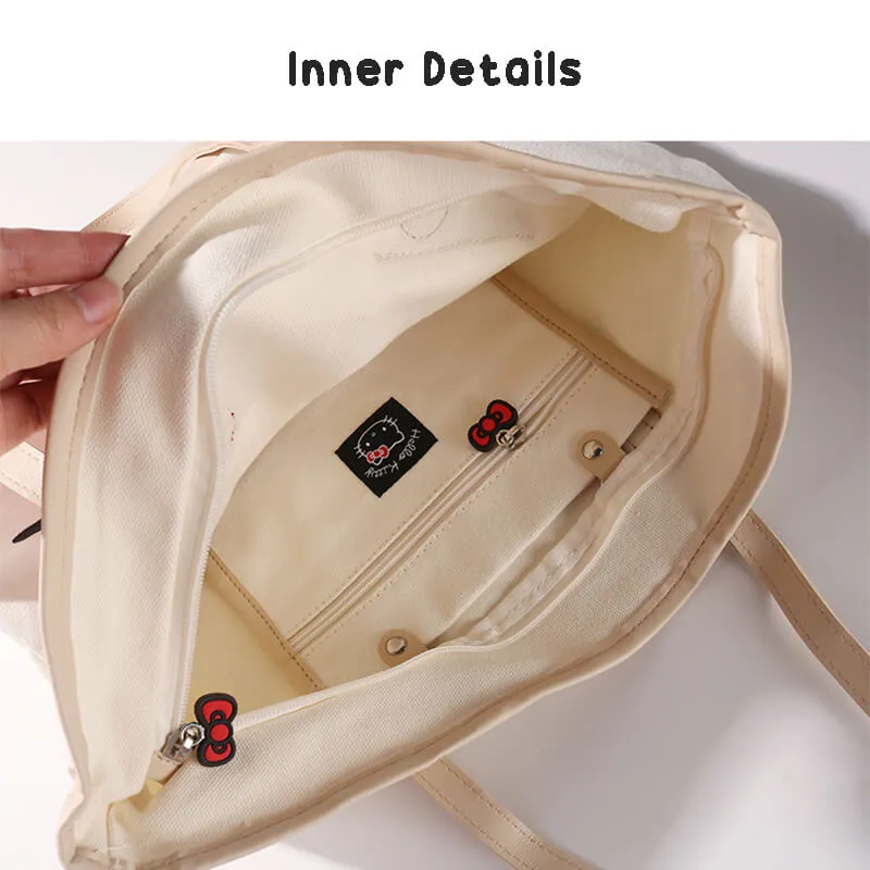 Hello Kitty White Canvas Tote Bag