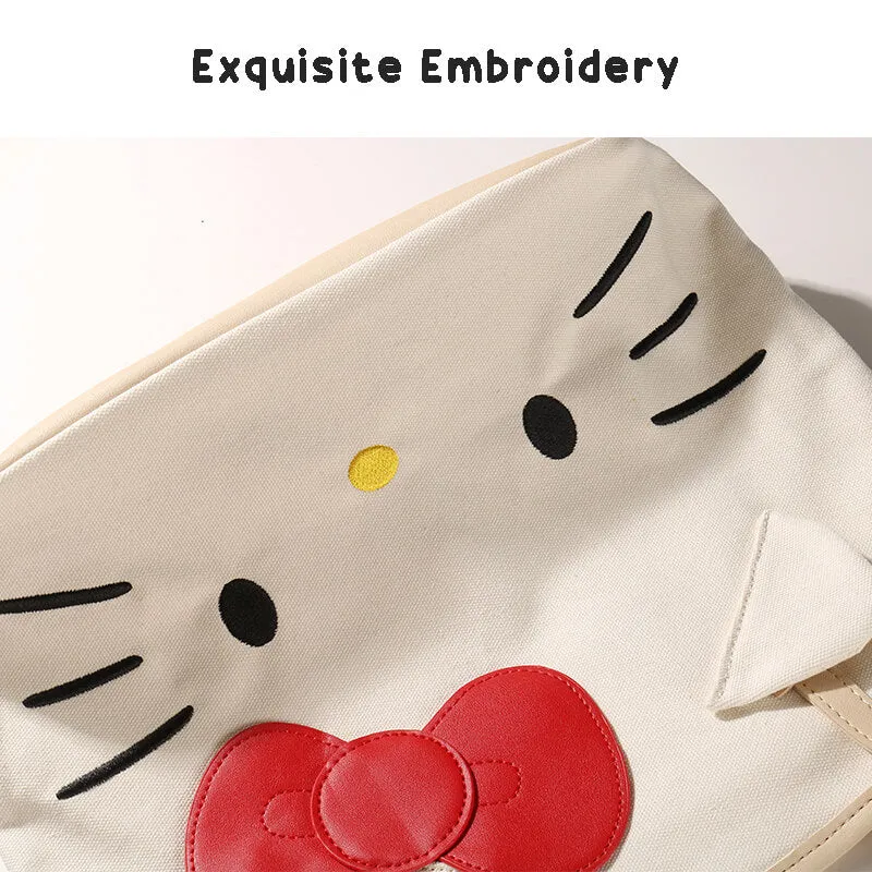 Hello Kitty White Canvas Tote Bag