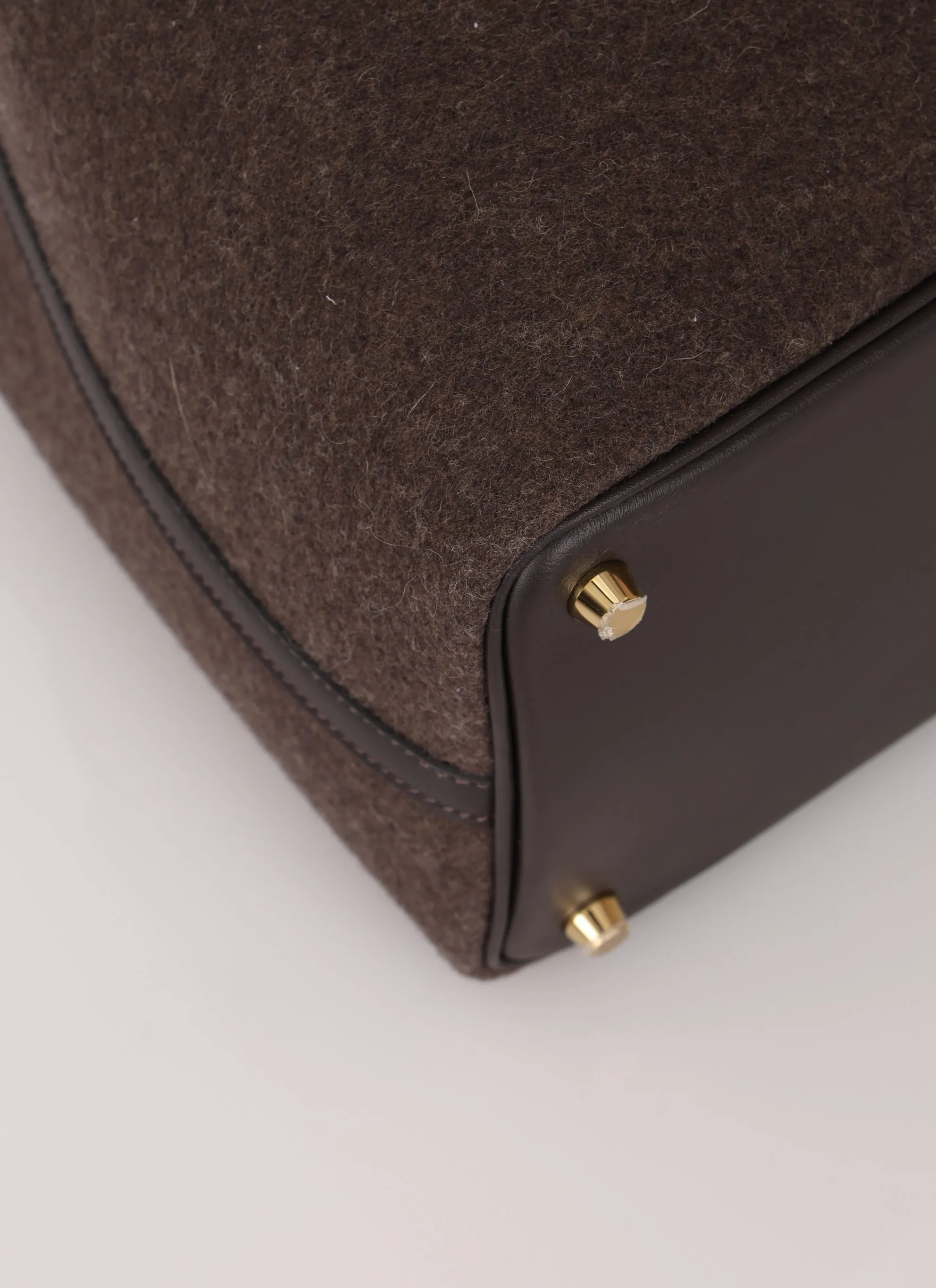 Hermès Wool Chocolate Picotin 18 GHW
