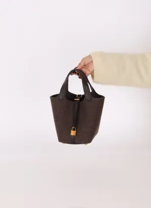 Hermès Wool Chocolate Picotin 18 GHW