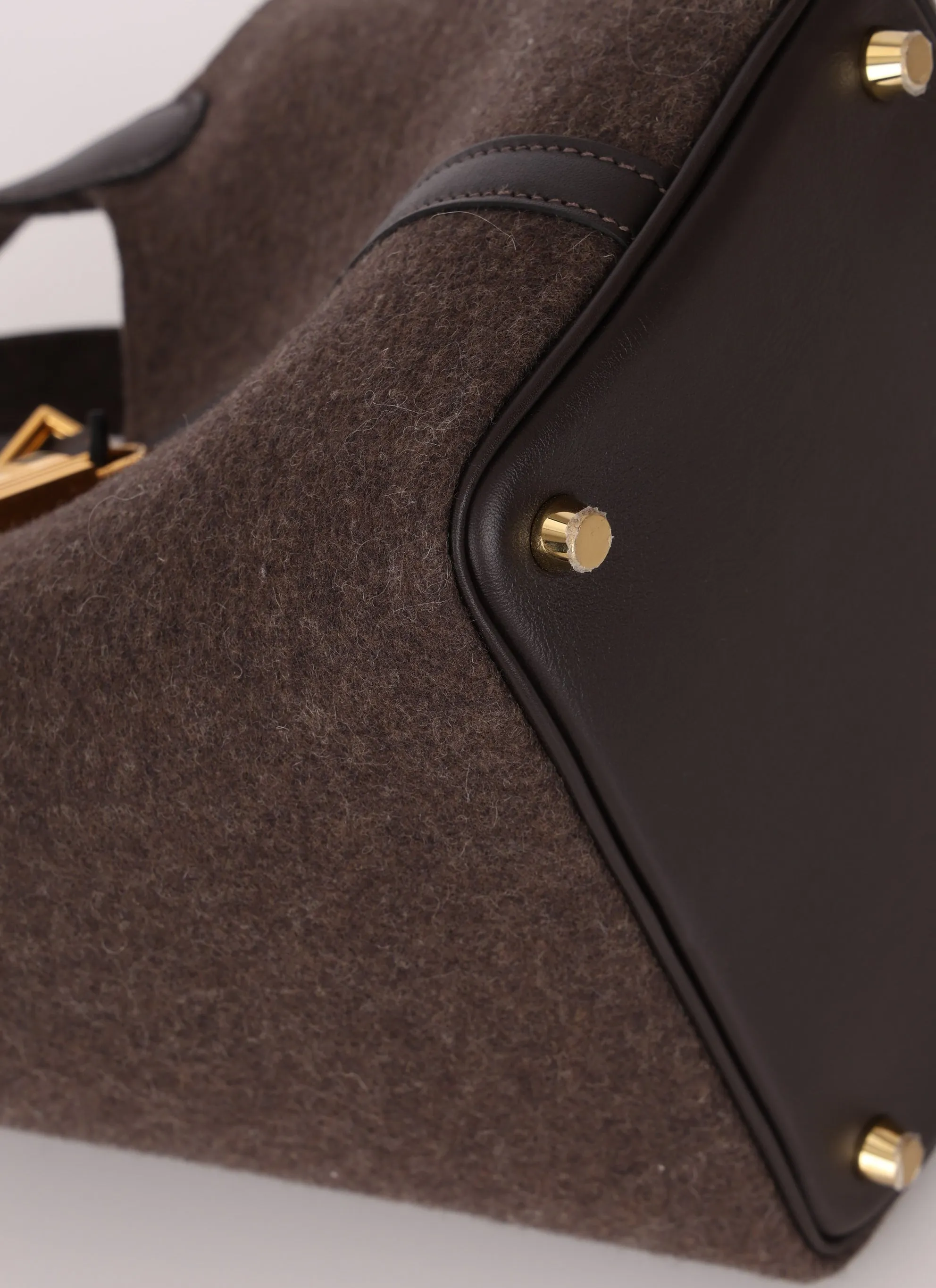 Hermès Wool Chocolate Picotin 18 GHW