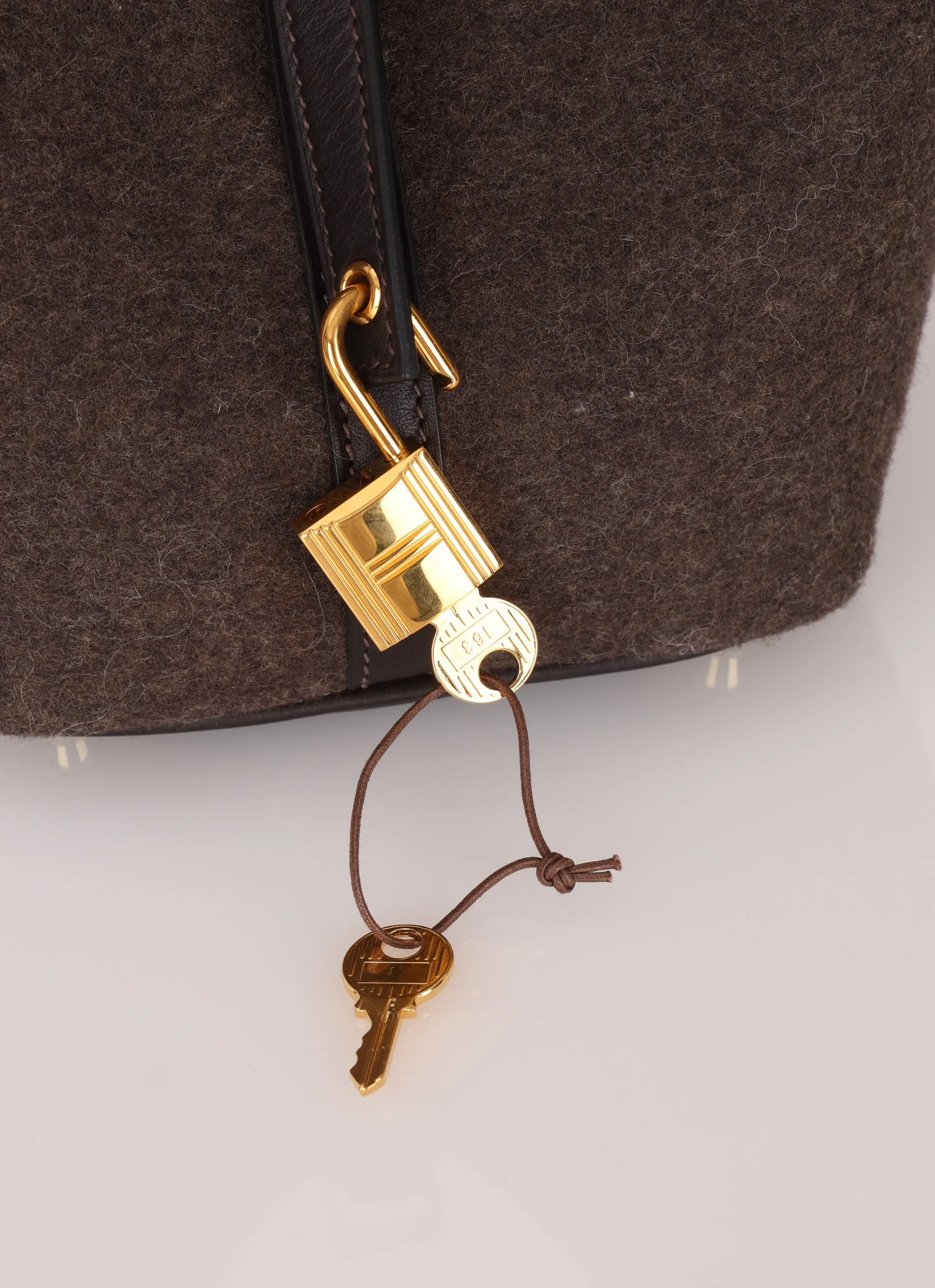 Hermès Wool Chocolate Picotin 18 GHW