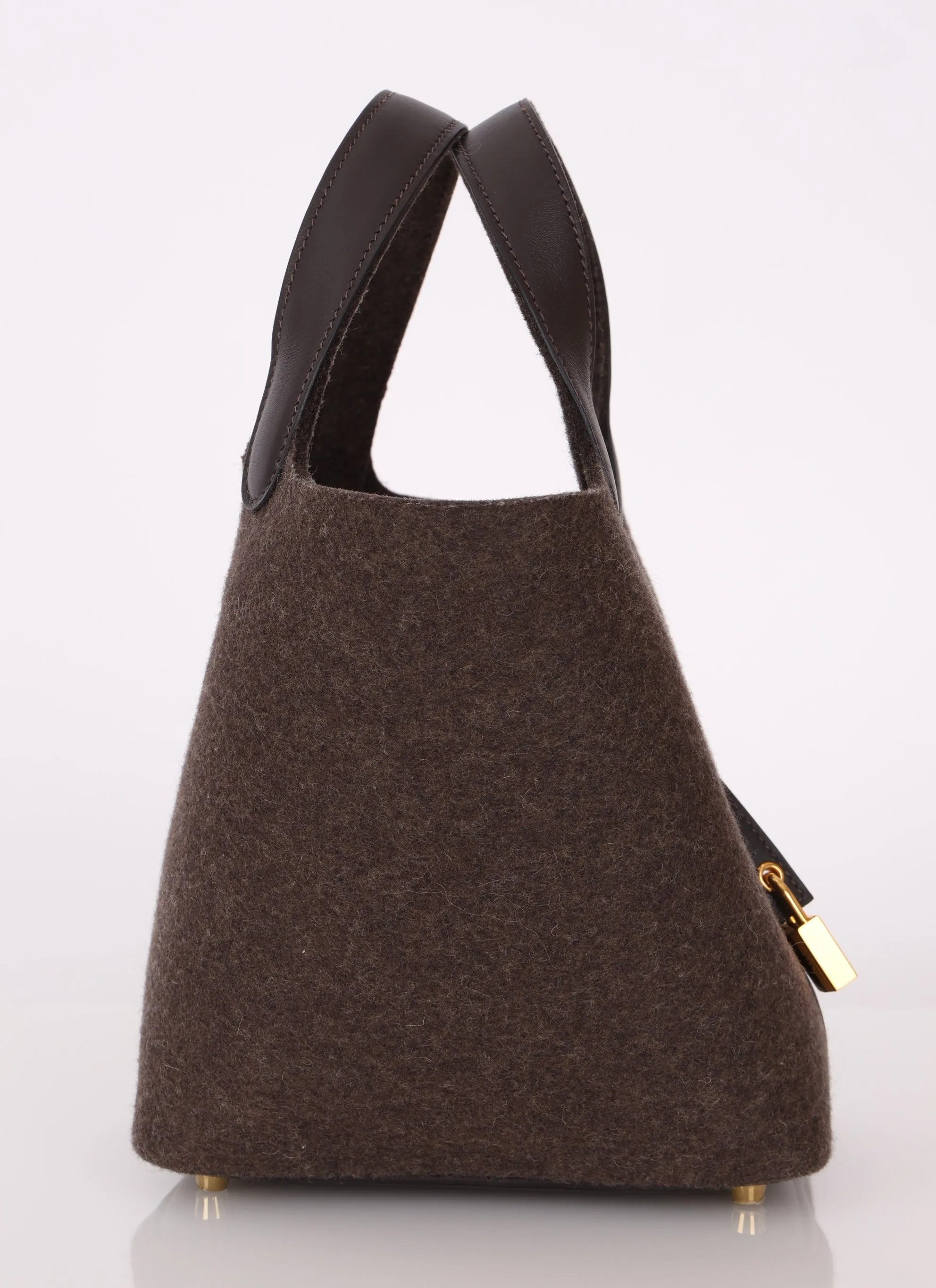 Hermès Wool Chocolate Picotin 18 GHW