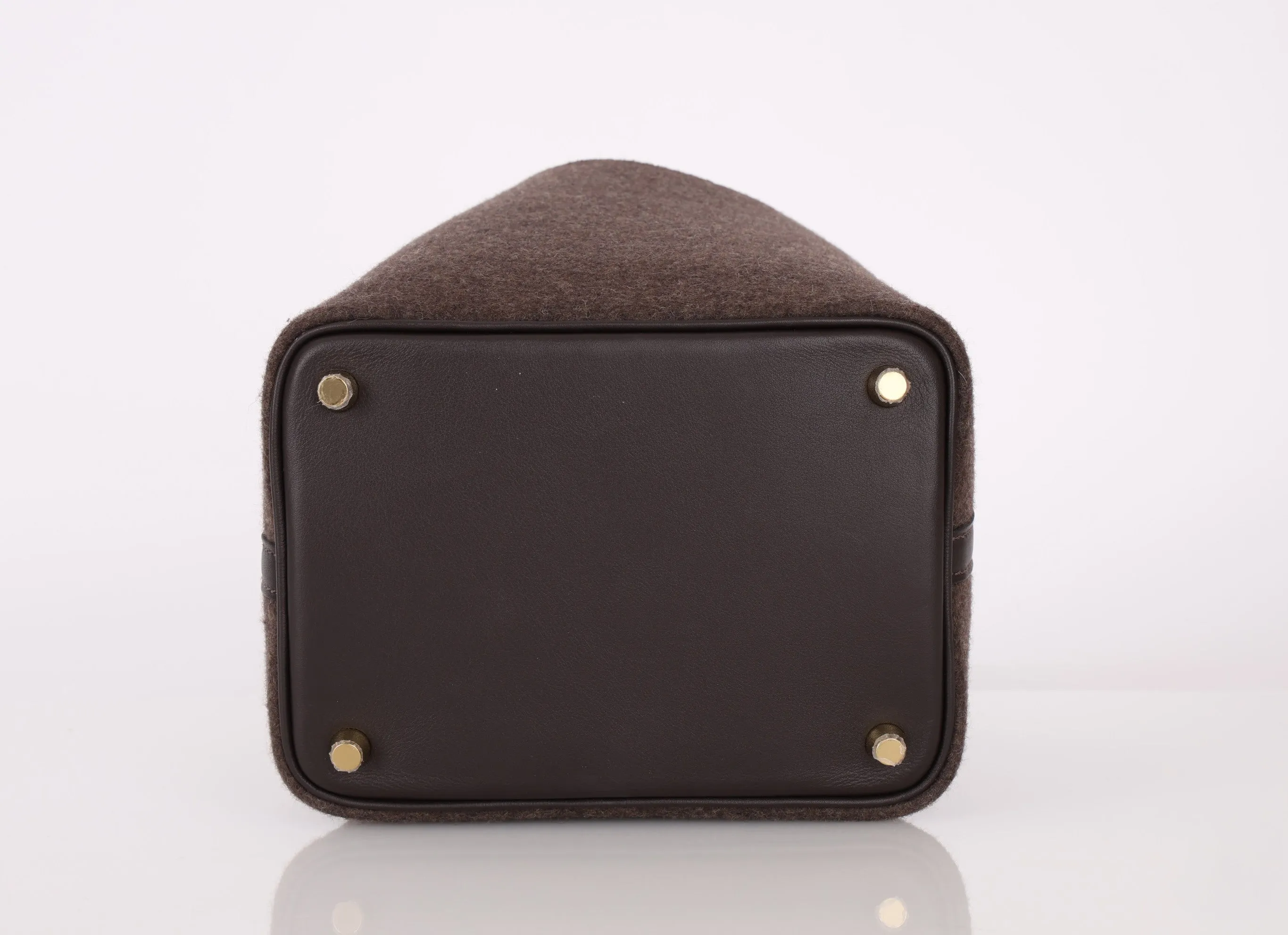 Hermès Wool Chocolate Picotin 18 GHW