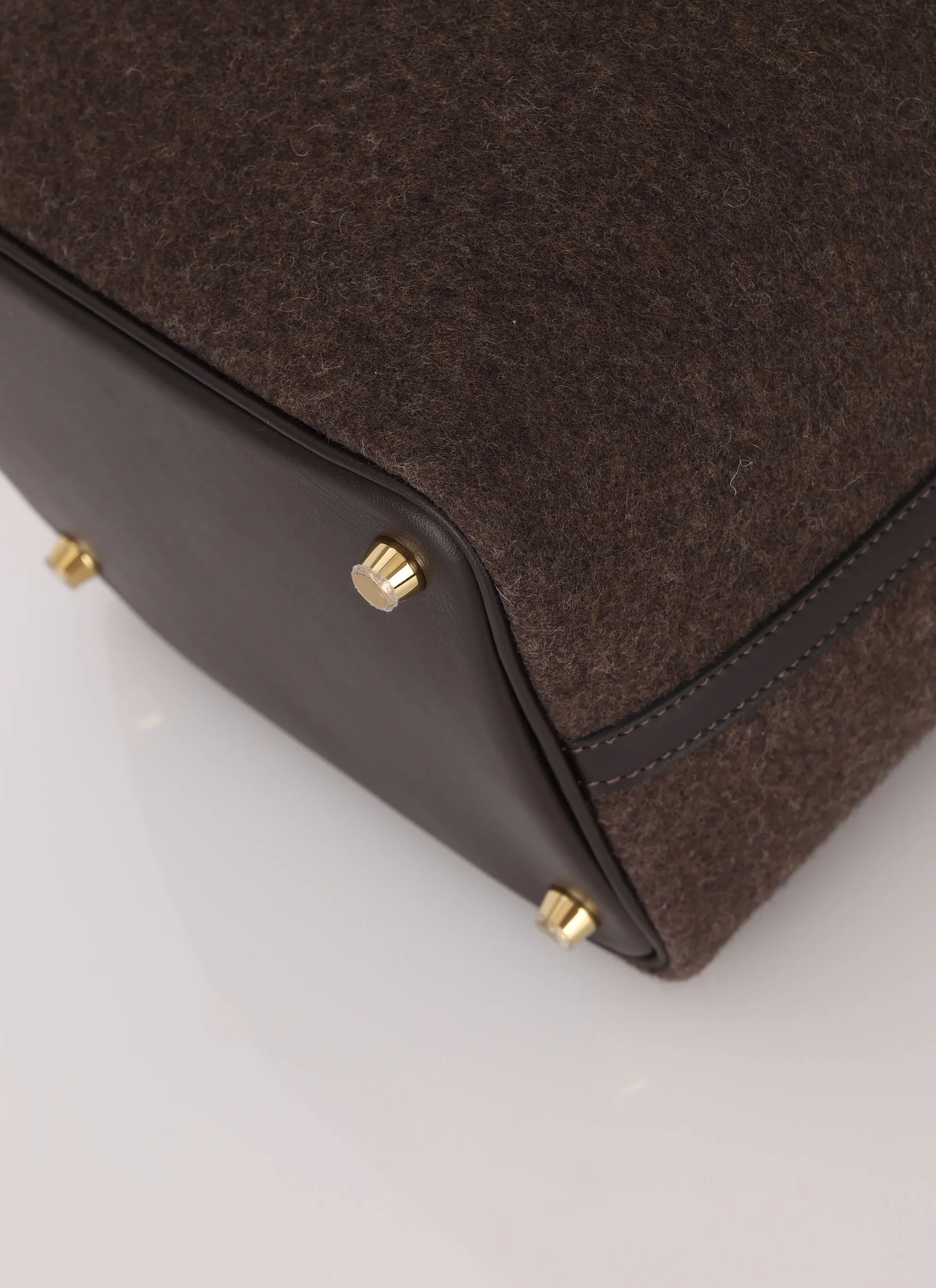 Hermès Wool Chocolate Picotin 18 GHW