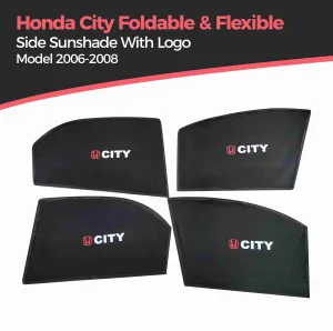 Honda City Foldable & Flexible Side Sunshade With Logo - Model 2006-2008 - Sun Shade | Parda