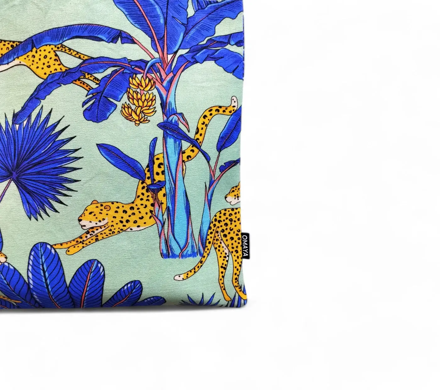 House of Omaya "Tropical Cheetah Printed Canvas Tote Bag (Size 34x36 Cms.) canvas tote bag,designer tote bag