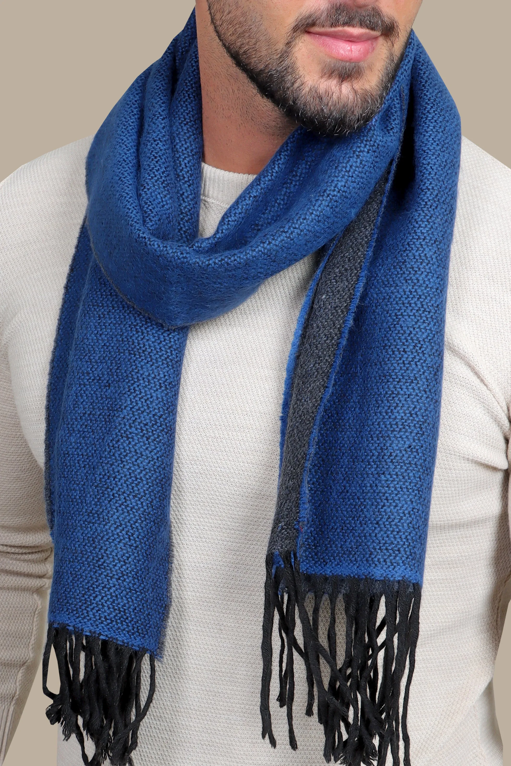 Indigo Impressions: Wool Scarf with Striking Patterns