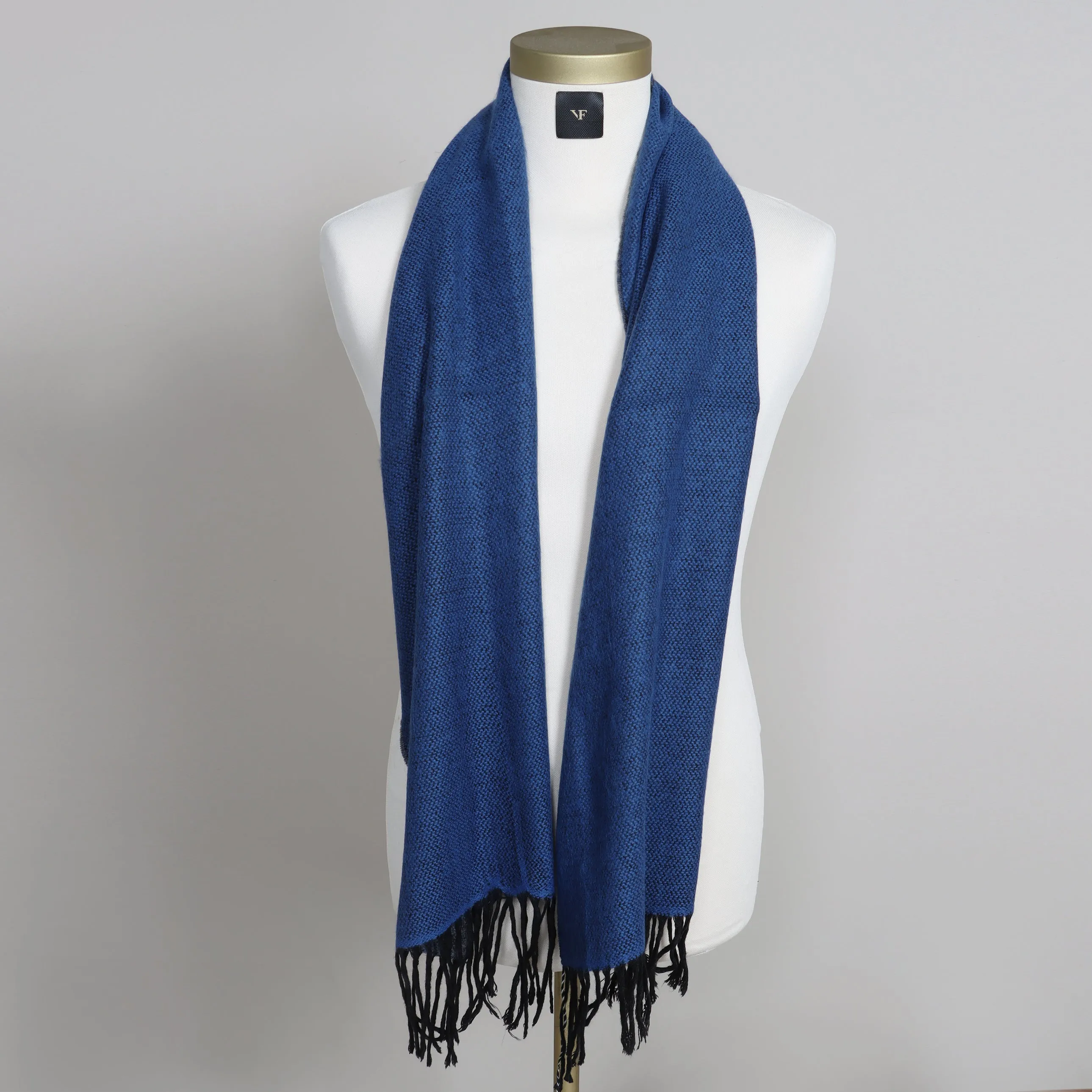 Indigo Impressions: Wool Scarf with Striking Patterns