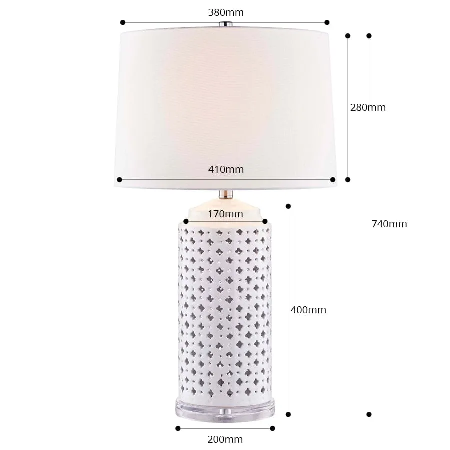 Jasmine White Lattice Table Lamp