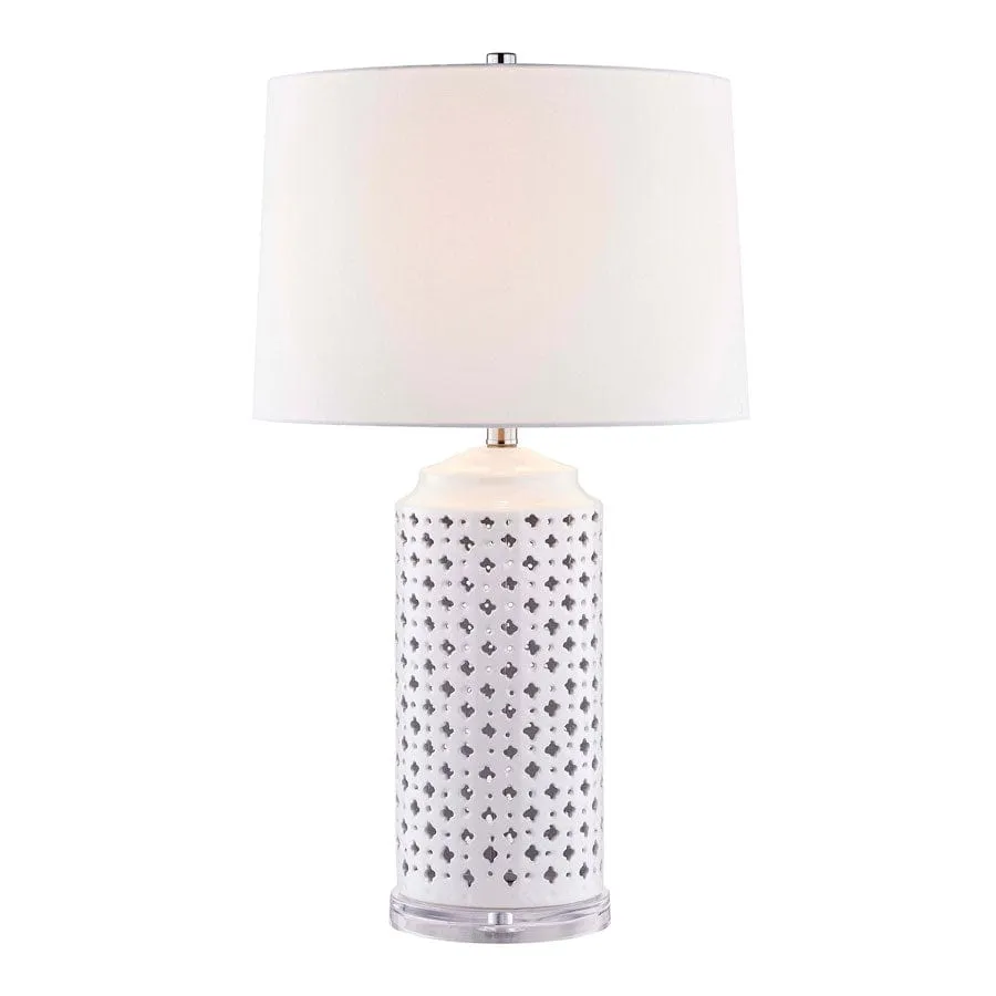 Jasmine White Lattice Table Lamp