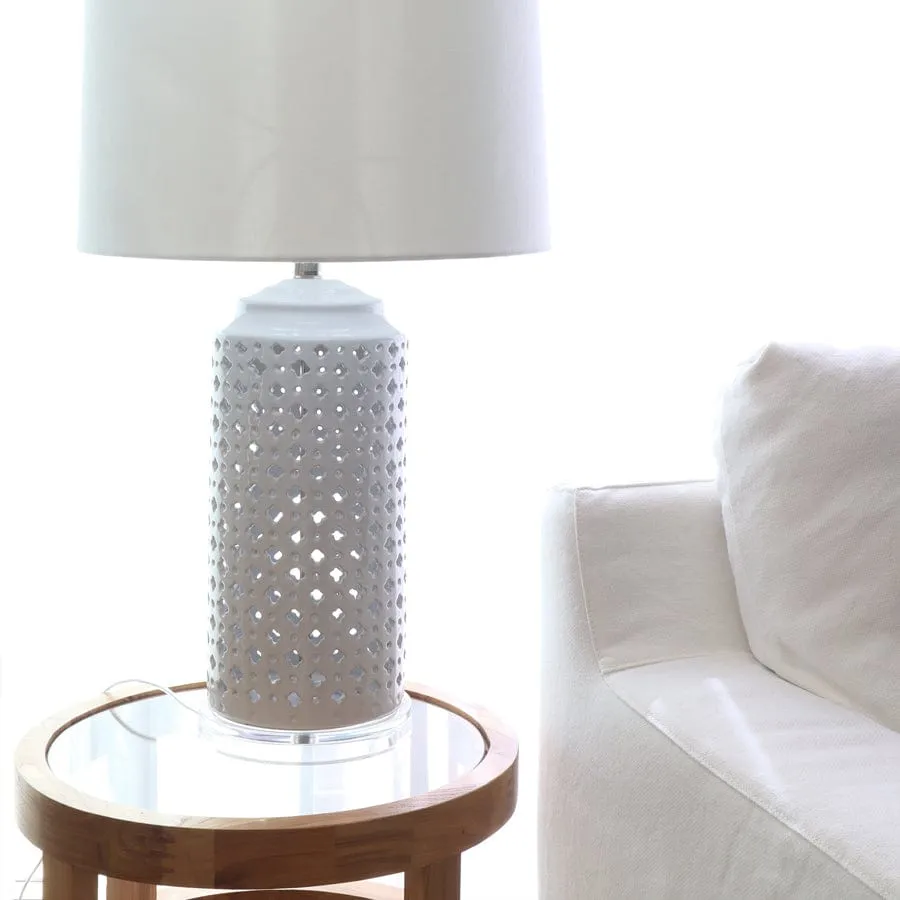 Jasmine White Lattice Table Lamp