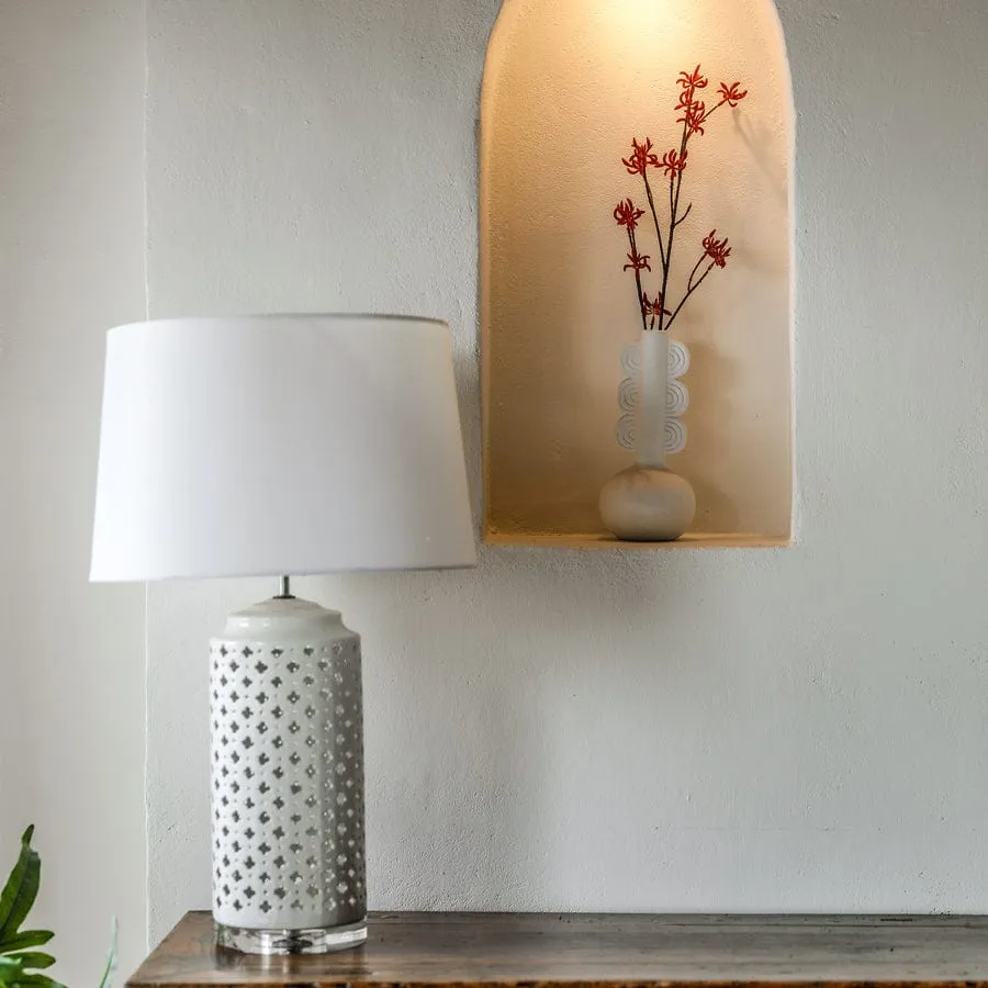 Jasmine White Lattice Table Lamp